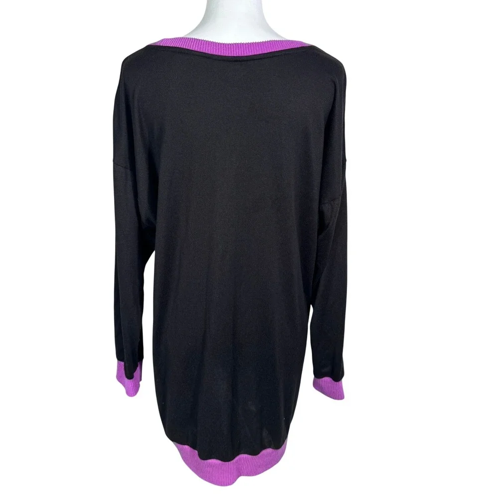 DISNEY Girls Large 12-14 The Nightmare Before Christmas Sleep Shirt Black Purple - Picture 3 of 9